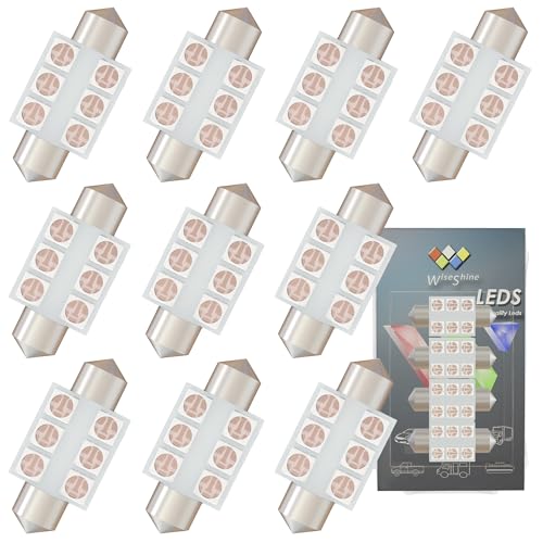 Wiseshine 36mm 6411 Festoon LED Bulb,6418 LED Bulbs Pink Purple Festoon DE3425 DE3423 DC 12V for Marine Boat RV Car Interior Dome Trunk Lights (Pack 10)