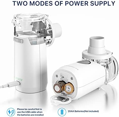 Portable Nebuliser Machine for Adults and Kids,Handheld Steam Inhaler for Home Use Only, Cool Mist Atomizer with Storage Bag, Ultra-Quiet and Efficient Atomization