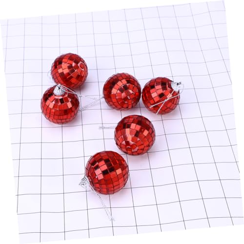 Bola espejada reflectante SOLUSTRE de 10 cm, color rojo, para fiestas, bodas, clubes y festivales musicales miniatura 3