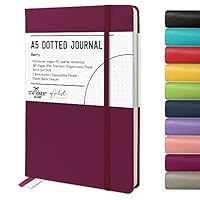 Diario Ottergami Bullet Con Puntos | Cuaderno A5 | Diario De Cuadrícula De Puntos Grueso De 150 G/m² | Cuadernos De Cuero Vegano Para El Trabajo| 192 Páginas, Bolsillo Interior, Página De