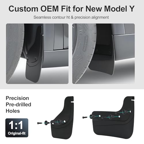 Protectores contra salpicaduras para Tesla Model Y 2025 2026 juego de 4 6