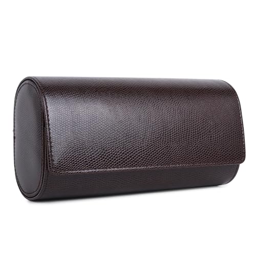 Image of THE CASE PU Leather Premium Smart Watch Case for Men & Women For 3 Slots Watch Roll Organizer (ST-WRC-1013-SN-Brown)