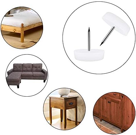 MaYuLa 50Pcs Furniture Pads Furniture Nail Feet Nylon Chair Feet Leg Floor Protectors 20mm for Sofa Desk Table Leg Stools Wooden Furniture Legs