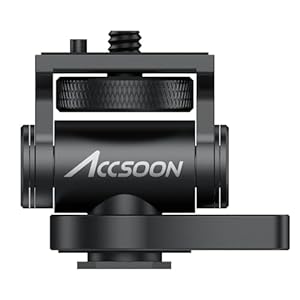 Accsoon 1/4 Zoll Multidirektionaler Cold Shoe Mount Adapter mit 1/4 Zoll Gewinde für SeeMo 4K/SeeMo/SeeMo pro/CineView 2 SDI/HE/SE/Quad/Nano/PowerCage Mini, 180 ° Neigung einstellbar