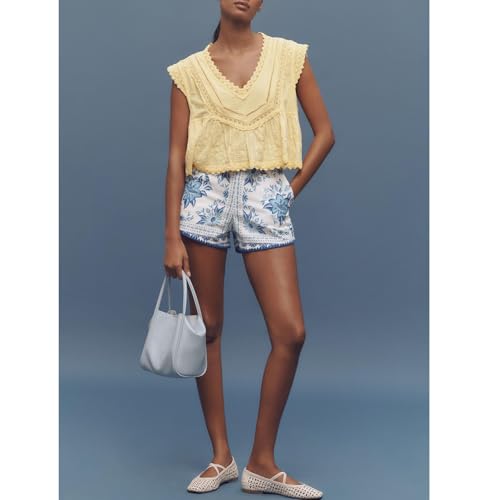 Women Y2K Loose Ruffle Pleated Tank Crop Top Linen V Neck Babydoll Summer Shirt Going Out Cute Cropped Vest3