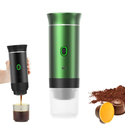 Cafetera portátil 3 en 1, minicafetera eléctrica de expreso minutos veces, autocalentamiento de 4-6 minutos, 50 veces con una carga