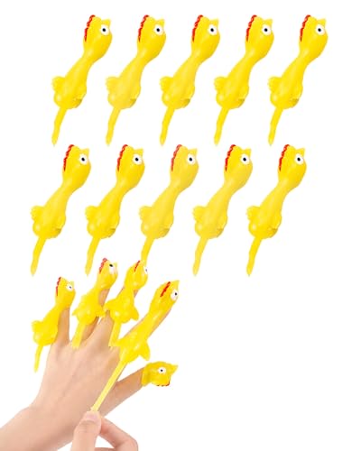 YAPKOLV 10 Pollos Voladores Elásticos de Goma, Juguetes Tirachinas de Dedo para Niños, Regalos para Fiestas Infantiles y Relleno de Piñata