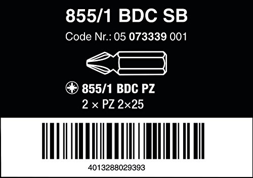 Wera 05073339001 2 x PZ 2 x 25 mm 855/1 SB PZ BDC Bits for Pozidriv Screws - Silver, Multi-colour - Image 2