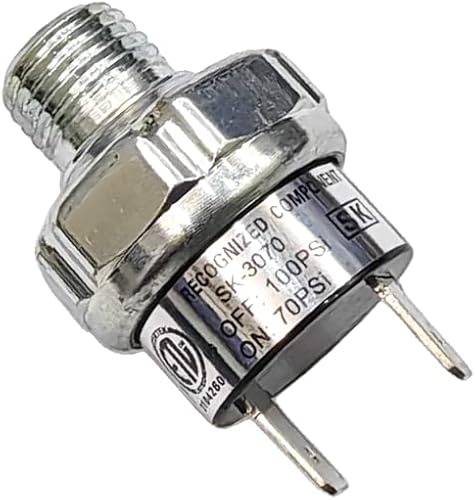 Interruptor de presión de aire 70-100 PSI Tipo de montaje en tanque Rosca 14 "NPT 12V 24V DC Compresor de aire Interruptor de presión para bocina de