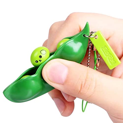 Guoguonb 6 PCS Anti-Stress Entlastende Squeeze Toys Bean Bohne Anhänger Schlüsselanhänger Toys Squeeze Lustige Gadgets Reduziert Angst und Stress für Geschenke