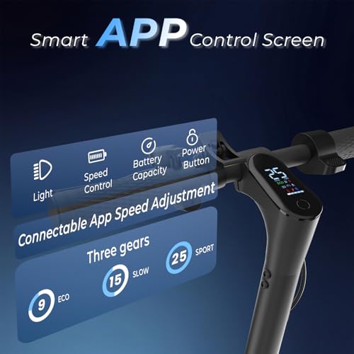 Image of Electric Scooter - Electric Scooter Adults, 1000W /500W Motor, 25 /21 /18 MPH, 10'' /8.5'' Tires, 28 /23 /21 Miles, APP Control, Dual Brake, Long Range Electric Scooter for Gift
