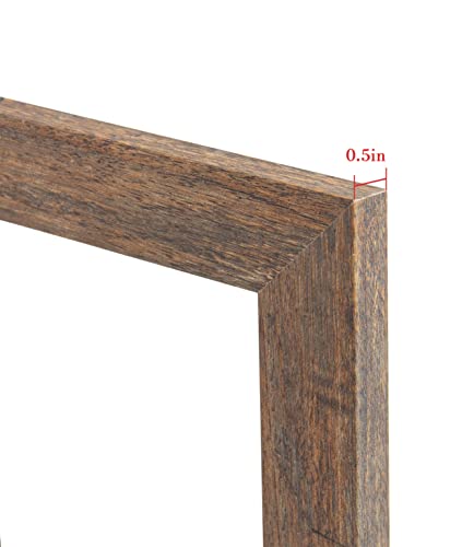 Golden State Art, 18X24 Picture Frame - Wide Molding - Wood Grain Rustic Style - Great For Displaying Pictures, Puzzle, Poster, Artwork (Brown, 2 Pack) #TOP3