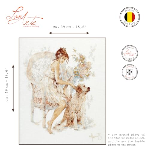 Image of Lanarte Zahlmusterpackung Madchen mit Hund, N 39 x 49cm