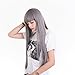 Long Wig Gray Synthetic Cosplay Wigs for Black Women Anxin Grey Silver Hair with Bangs (Gray)