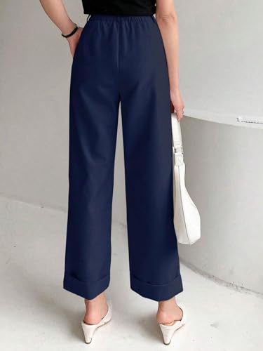 Image of KOTTY Women's Cotton Blend Cross Pocket Solid Trousers