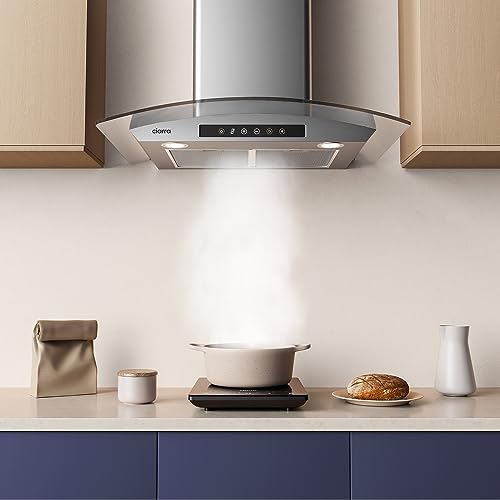 Ciarra CAS75502 Wall Mount Range Hood 30 Inch With Soft Touch Control In Stainless Steel & Tempered Glass thumb #4