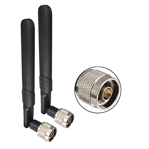 Kaunosta Antena WiFi de doble banda MIMO tipo N macho de 8dBi para enrutador inalámbrico TP-Link Mini PCI Express PCIE tarjeta de red (paquete de 2) Cover