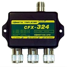 Comet CFX-324B High-Power Triplexer / 2 M-220 MHz-70 cm Combiner-Splitter, 1.3-150 MHz & 200-320 MHz & 390-500 MHz, 600 W, 40 dB Isolation