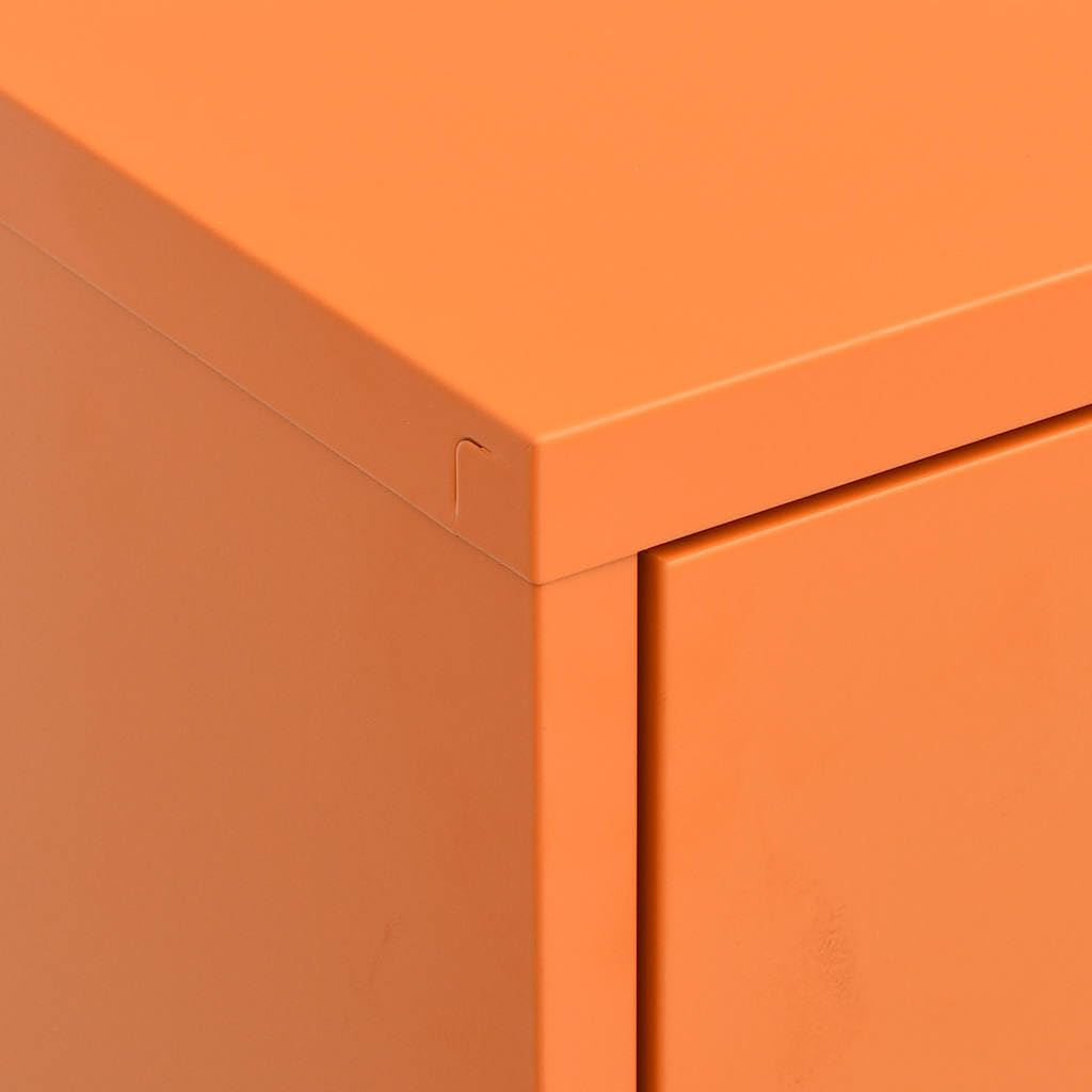 vidaXL Lagerschrank Sideboard Kommode Anrichte Stahlschrank Schrank Beistellschrank Mehrzweckschrank Bücherschrank Standschrank Orange 80x35x101,5cm Stahl