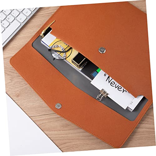 BUTIFULSIC Pasta Pasta Bolsa de couro Bolsa de couro para documentos Pasta de classificação Couro