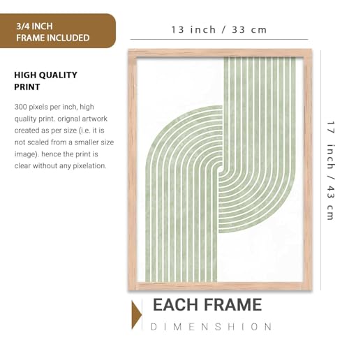 Image of kotart Aesthetic Boho Painting Wall Art Home Decoration | Boho Aesthetic Paintings With Frame For Living Room Bed Room Hotel Wall Decor Digital Reprint Set of 9 (13X17 inch)