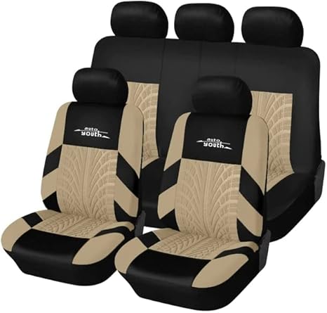 Amazon シートカバー シエンタ 80系 5席セット 前後席 ポリエステル 被せるだけ トヨタ ベージュ 車 バイク 車 バイク