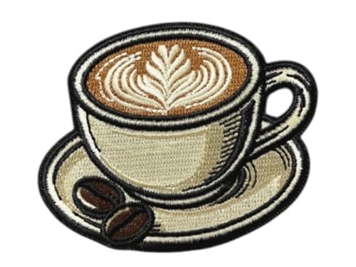 Coffee Cup Patch – Coffee Mug Iron On Embroidery, DIY Sew-On Patch for Jackets, Bags, Hats, and Clothing