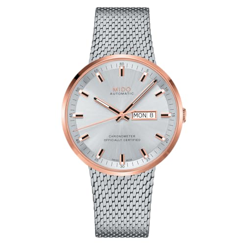 Image of MIDO Commander Icone - Swiss Automatic Chronometer Watch for Men - 42mm Stainless Steel Case - Integrated Bracelet