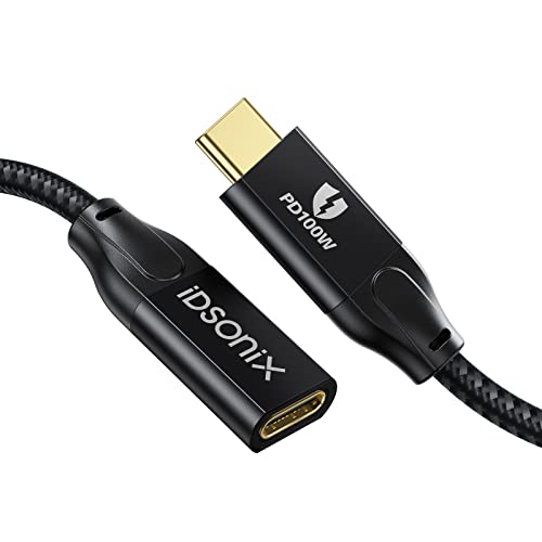 USB Type-C 延長ケーブル0.5m 100W PD急速充電対応 iDsonix USB3.2 Gen2X2 20Gbps高速データ転送 4K@60Hz映像出力 USB3.2 Gen2x2 メス→オス変換 タイプc延長コード E-markerチップ内蔵 E-markerチップ内蔵 MacBook/MacBook Pro/iPad Pro/Samsung/Type-C機種と互換性があります