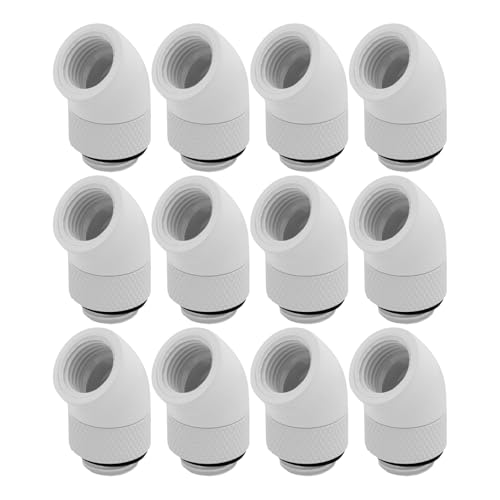 Dracaena.io 12-Pack G1/4 45° Rotary Fitting, Male to Female, White