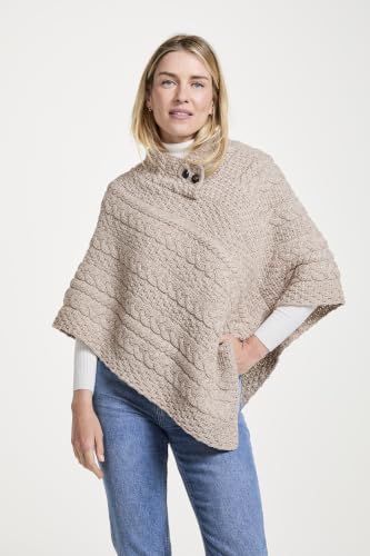 Image of Irish 100% Merino Wool Poncho for Women Made in Ireland
