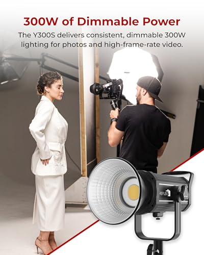 Image of Reflex Camera Professional 300W Dimmable Bi-Color Bowens LED COB Studio Light 3200K-5600K Adjustable, Portable, Warm to Daylight Adjustment, U Bracket with 360 Degree Movement Continuous Light