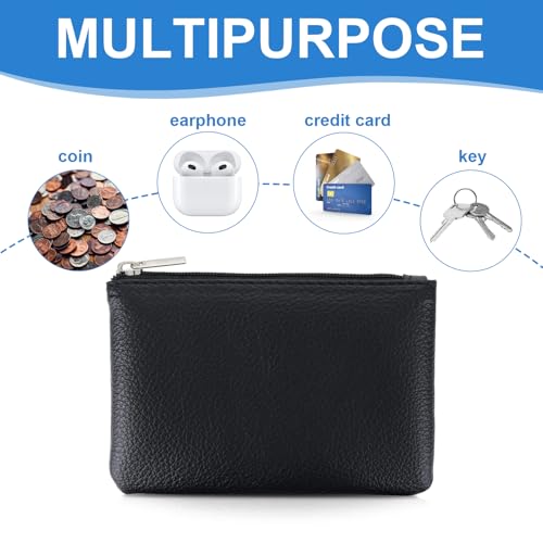 Stylish 2 Pack Vegan Leather Zipper Coin Purse | Compact Change Wallet for Men & Women | Versatile Mini Pouch for Coins & Cards - Image 3