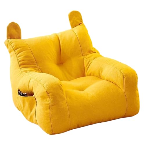 Tsawntd Sofás Sofás, Mini Sofá de 1 Plaza - Silla pequeña Segura para niños pequeños, Asiento Individual de Lino y algodón Suave, Amarillo, 14.96x14.96x13.78inch