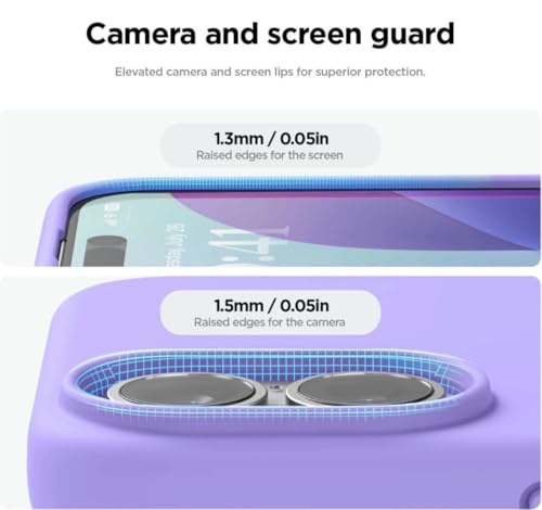 Image of Premium Liquid Silicone Case for iPhone 16 Plus - Slim Full Body Protective Back Cover with Soft Microfiber Lining, Anti-Slip Grip Scratch Resistant Phone Case (Lavender)