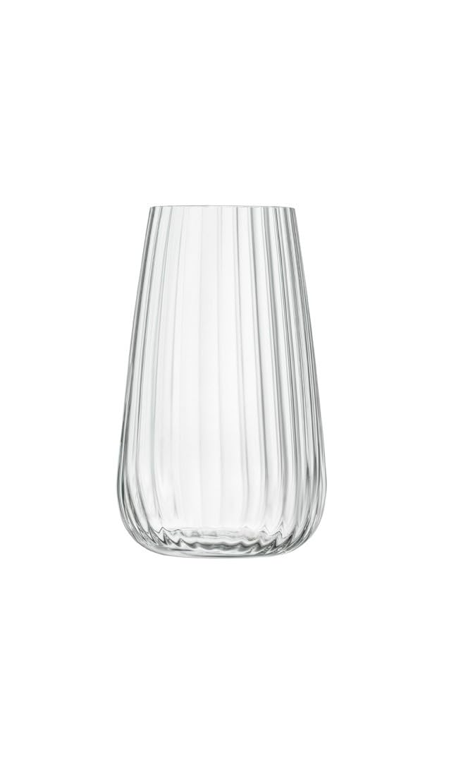 Luigi Bormioli Optica Highball Glasses Set of 4 x 570ml: Hi Ball Crystal Glasses, Dishwasher Safe