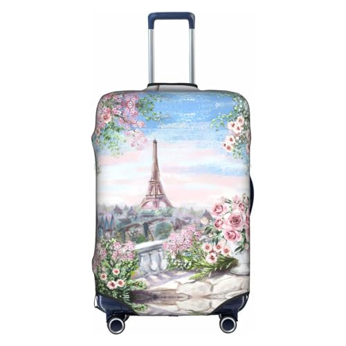 Housse de valise Tour Eiffel Paris blanche cadeau pliable XL idéal pour les voyageurs