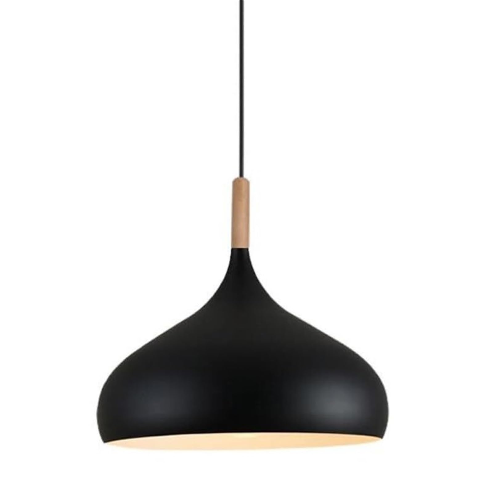 Lampe suspendue vintage bois et métal coloré design salon chic
