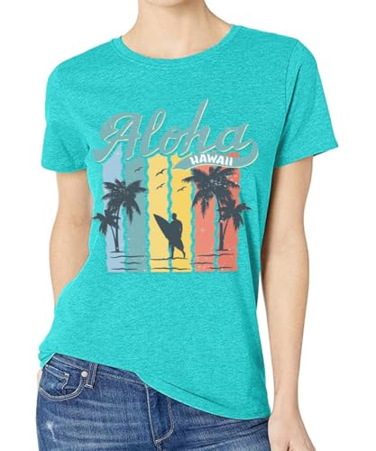 Image of Vacay Mode T Shirts for Women Summer Beach Hawaii Vacation Short Sleeve Tops Holiday Cruise Getaway T Shirts