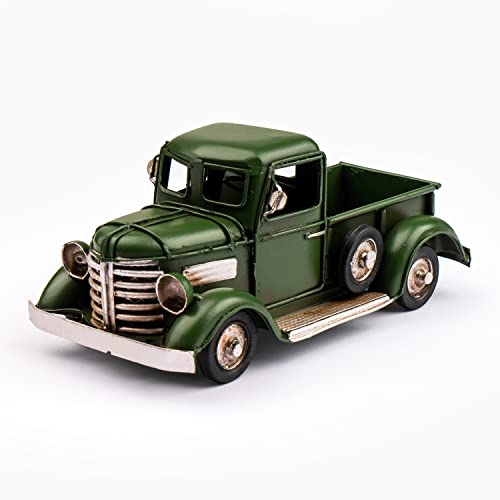 SeenVo Vintage Truck Decor,Metal Antique Pickup Trucks Car Model Decorations