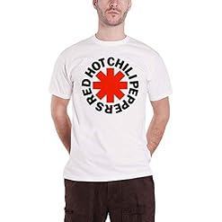 Red Hot Chili Peppers Asterisk T Shirt Imprimé Officiel Musique (Blanc) – Medium - Les Beatles, Paul McCartney, John Lennon, RIngo Starr, George Harrison