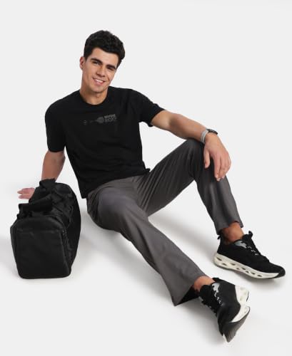 Image of Jockey 2718 Men Super Combed Cotton Rich Graphic Printed Round Neck Half Sleeve T-Shirt Black L