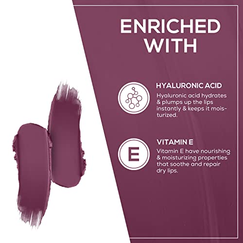 Image of RENEE Stunner Matte Lipstick - Your Highness 4gm - Intense Color Pay Off, Full Coverage Long Lasting Weightless Velvety Formula with One Swipe Application - Enriched with Vitamin E & Hyaluronic Acid