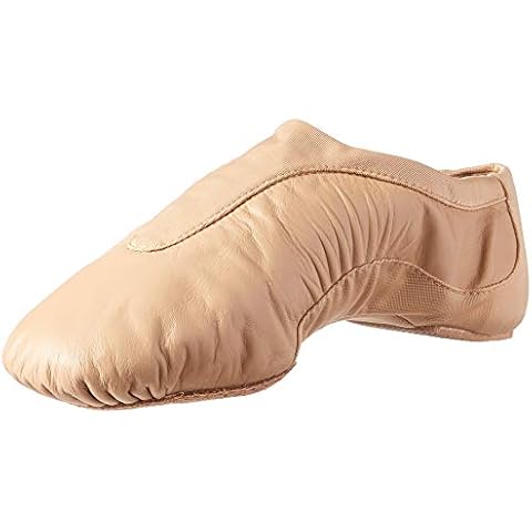 Bloch Women's Pulse Leather and Neoprene Split Sole Jazz Shoe, Tan, 6.5 Cover