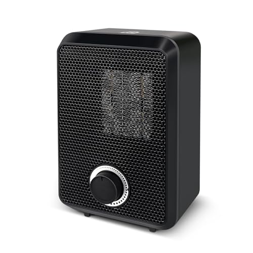 Calefactor Bajo Consumo 500 W, Ajuste en varias etapas – protección antivuelco y contra sobrecalentamiento, Para Casa, Habitaciones y Oficinas - para habitaciones de hasta 10 m²，color: blanco