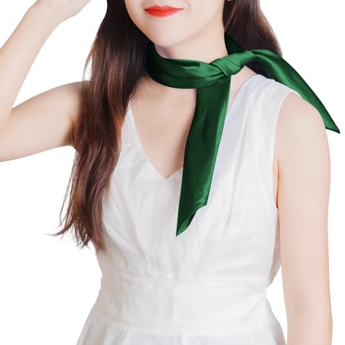 Chiffon Scarf Square Ribbon Neck Scarf Satin Scarf Handkerchief for Halloween Retro Women Girls Costume Accessory
