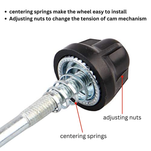 Juscycling Road Mountain Bicycle MTB Wheel Hub Front and Rear QR Quick Release Skewers Clip Lever Axle 145/185mm, Pair, Multiple Color Options (Blue)