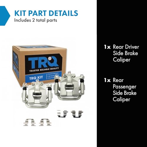 Image of TRQ Rear Brake Caliper Set Zinc Coated Brackets Compatible with 2007-2012 Nissan Altima 2007-2008 Nissan Maxima