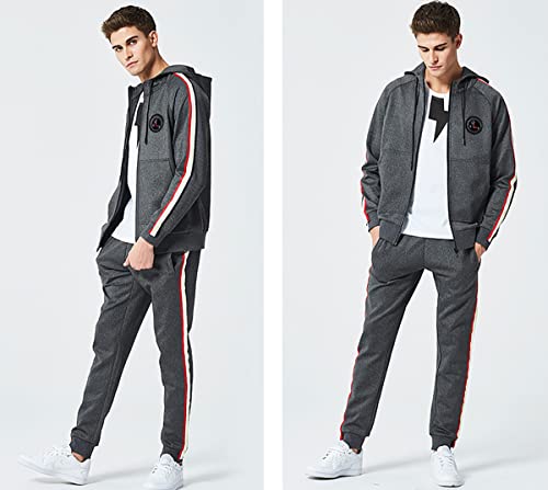 Jacketown Sweatsuits For Men 2 Piece Set With Hoodie Athletic Tracksuits With Pockets Grey Xl #TOP1