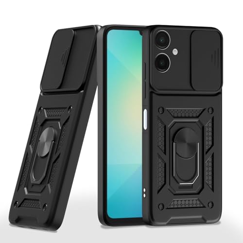 Image of Luxe Back Cover for Samsung Galaxy A06 5G / Samsung Galaxy F06 5G / Samsung Galaxy M06 5G | D10 Tough Armor Case | Sliding Camera Shield | 360 Protection | Kickstand Ring Holder | Military-Grade